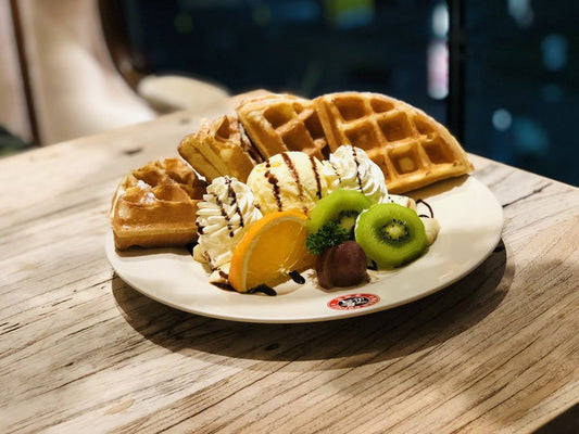 Paint By Numbers | Dalian - Cooked Waffles With Ice Cream - Custom Paint By Numbers
