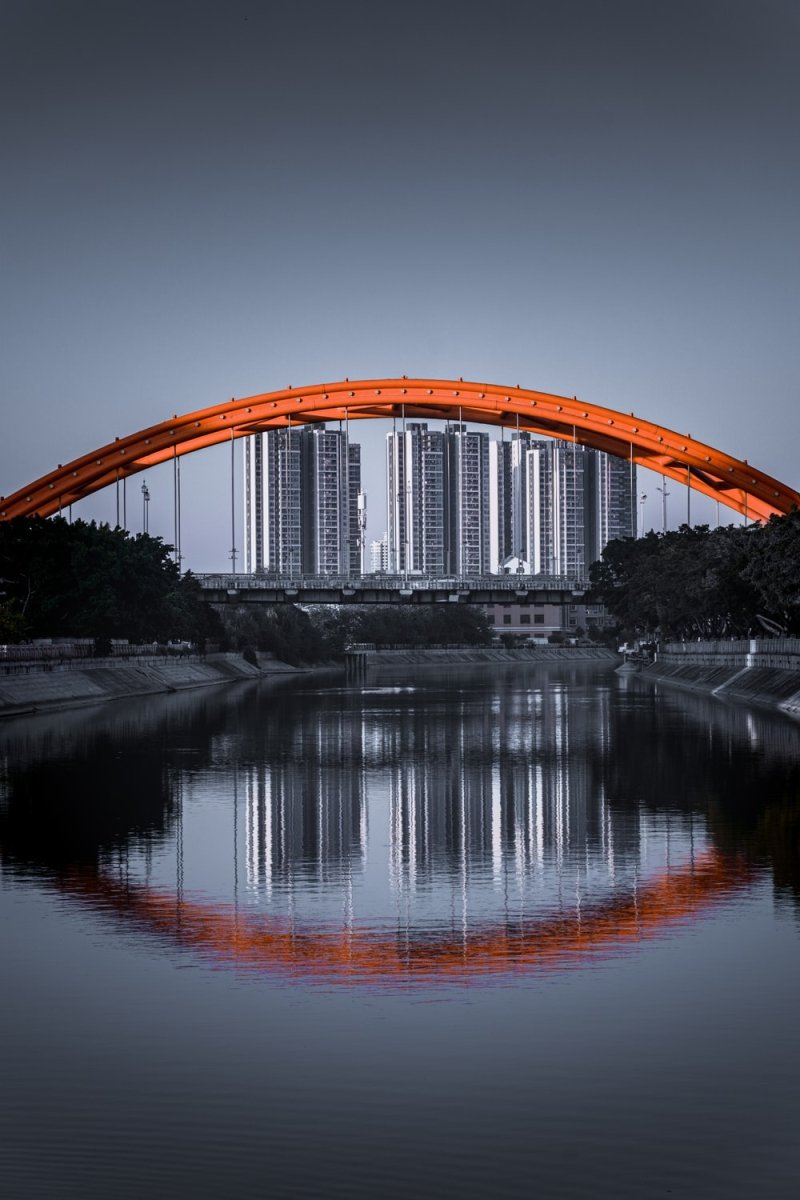 Paint By Numbers | Dongguan - Brown Arch Bridge Over River - Custom Paint By Numbers
