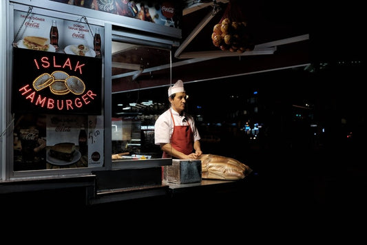 Paint By Numbers | Edward Hopper - Man Standing On Hamburger Stall During Night Time - Custom Paint By Numbers