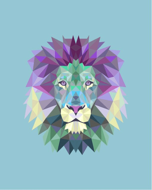 Paint By Numbers | Geometric Art Lion - Custom Paint By Numbers