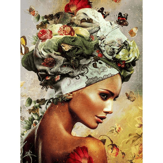 Paint By Numbers | Goddess in Turban 2 - Custom Paint By Numbers
