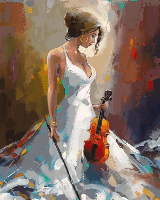Paint By Numbers | Grace and Poise Playing Violin - Custom Paint By Numbers