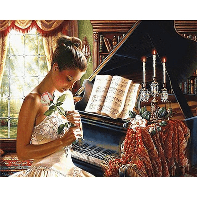 Paint By Numbers | Her Piano Performance - Custom Paint By Numbers