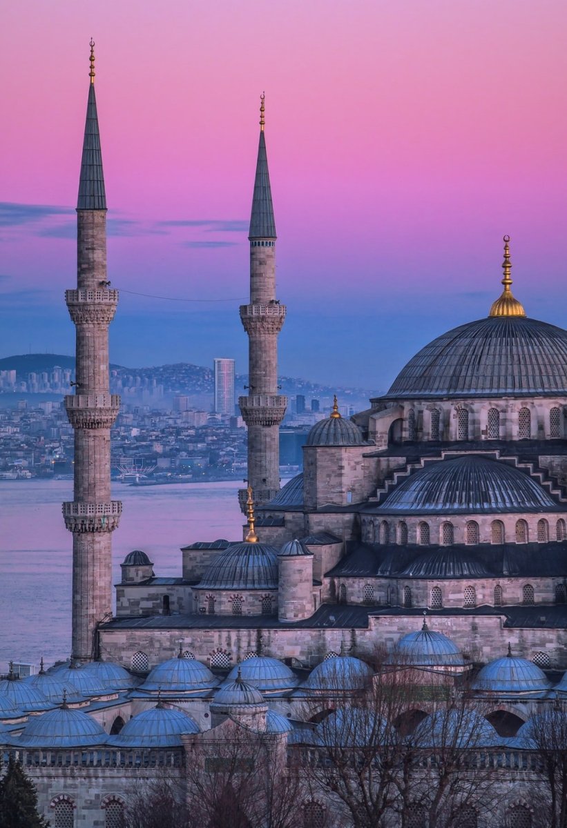 Paint By Numbers | Istanbul - Brown And Blue Concrete Dome Building - Custom Paint By Numbers