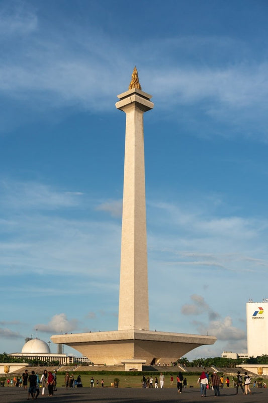 Paint By Numbers | Jakarta - White Concrete Tower Under Blue Sky During Daytime - Custom Paint By Numbers