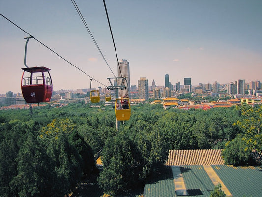 Paint By Numbers | Jinan - Cable Cars Above Forest - Custom Paint By Numbers
