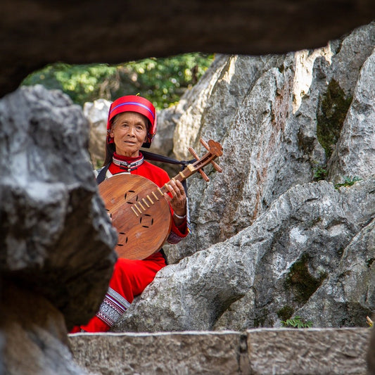 Paint By Numbers | Kunming - Woman Playing Traditional Guitar - Custom Paint By Numbers