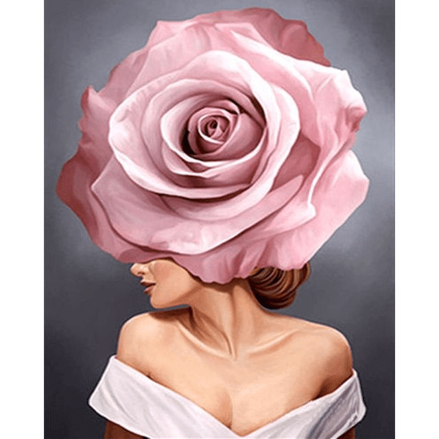 Paint By Numbers | Lady Head Flower 13 - Custom Paint By Numbers