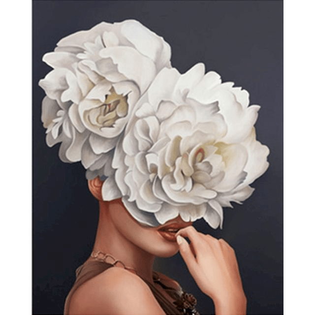 Paint By Numbers | Lady Head Flower 17 - Custom Paint By Numbers