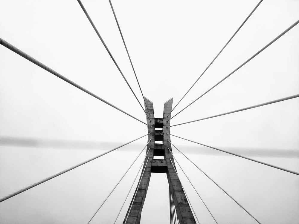 Paint By Numbers | Lagos - Grayscale Photography Of Bridge - Custom Paint By Numbers