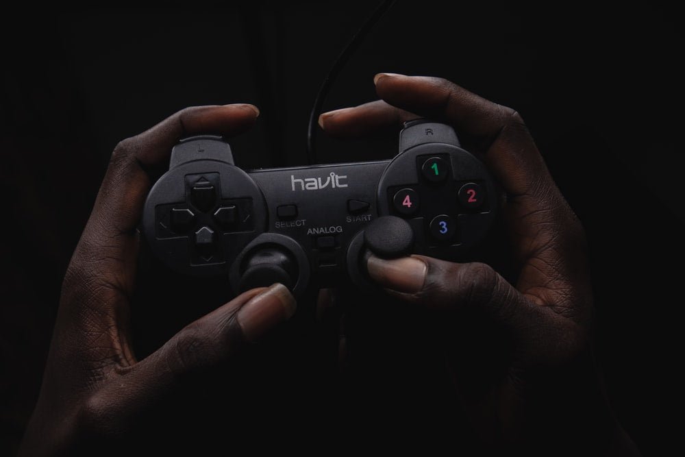 Paint By Numbers | Lagos - Person Holding Black Havit Game Controller - Custom Paint By Numbers