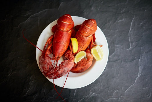 Paint By Numbers | Lobster - Red Lobster On White Ceramic Plate - Custom Paint By Numbers
