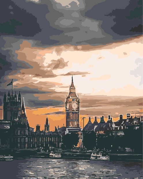 Paint By Numbers | London - Big Ben Tower - Custom Paint By Numbers