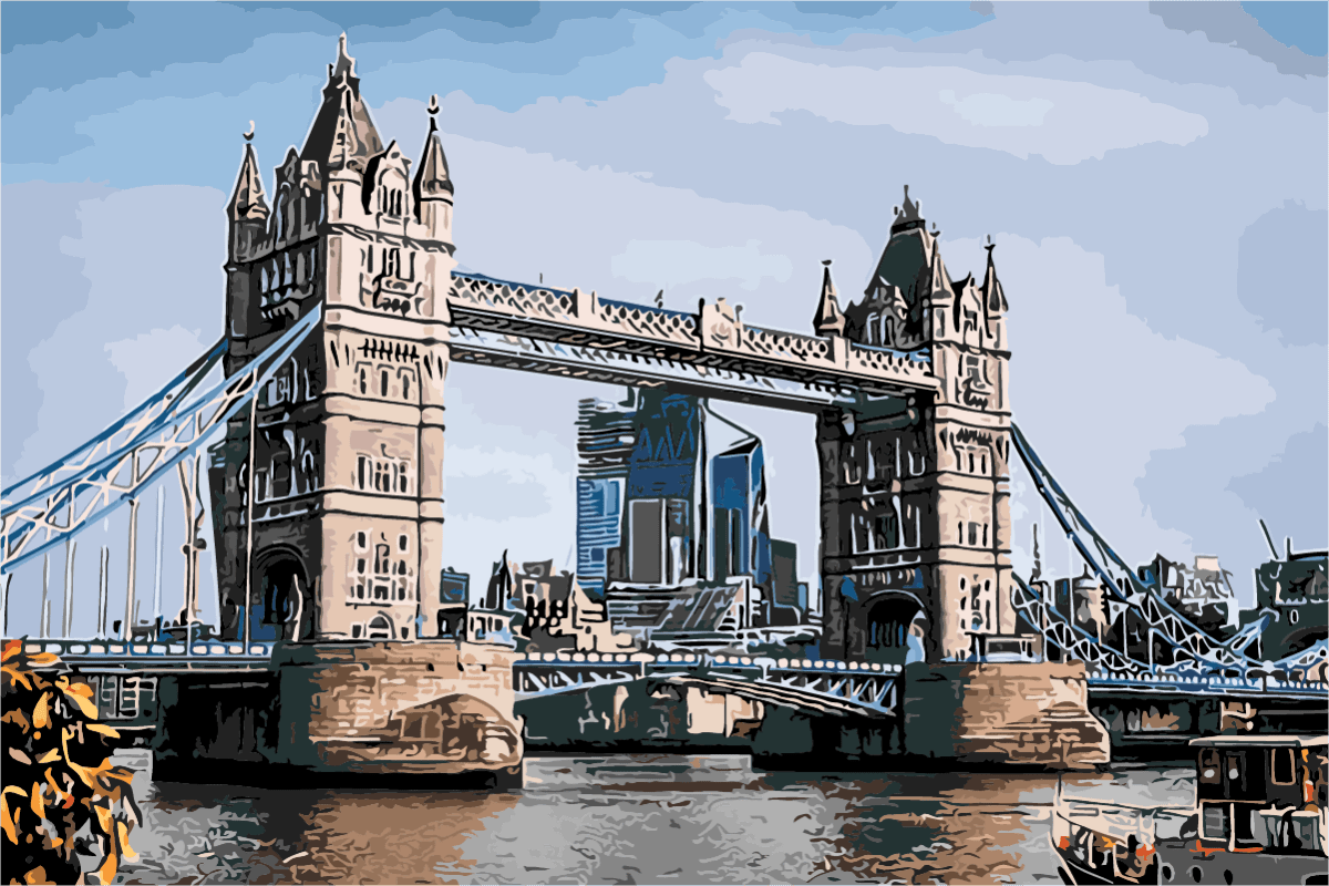 Paint By Numbers | London - London Bridge, London - Custom Paint By Numbers