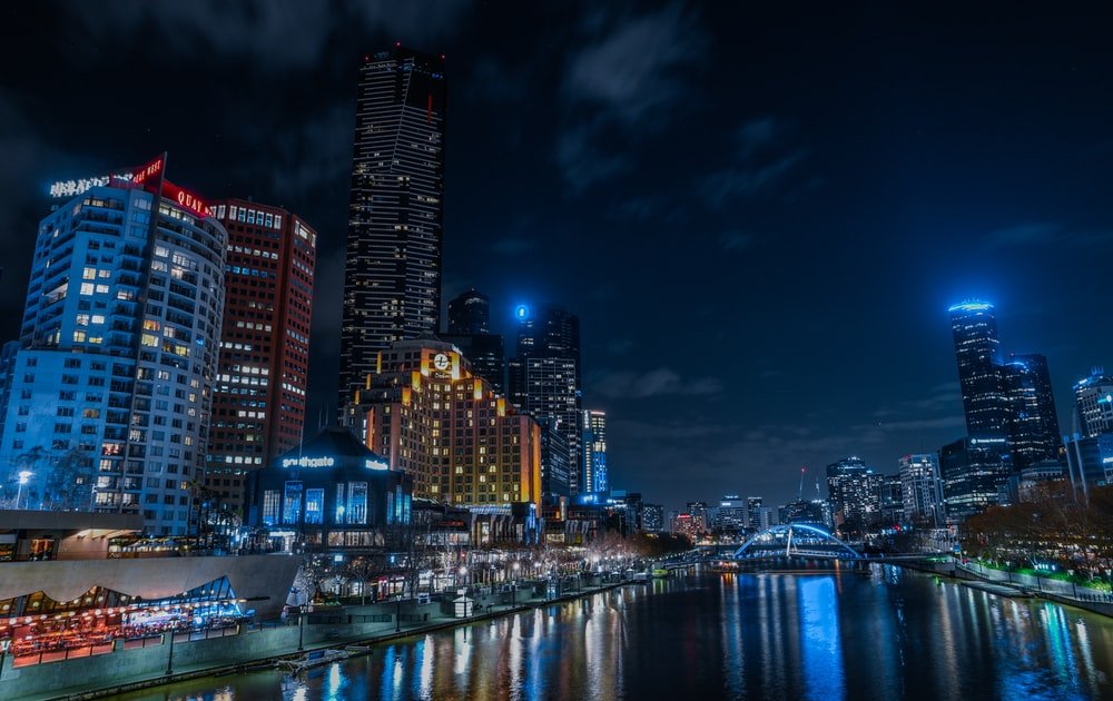 Paint By Numbers | Melbourne - Body Of Water Near High-Rise Buildings - Custom Paint By Numbers