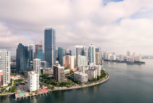 Paint By Numbers | Miami - Aerial Photography Of High-Rise Buildings Near Sea - Custom Paint By Numbers