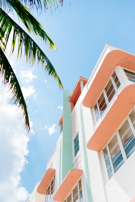 Paint By Numbers | Miami - Low Angle Photo Of White And Orange Concrete Building - Custom Paint By Numbers