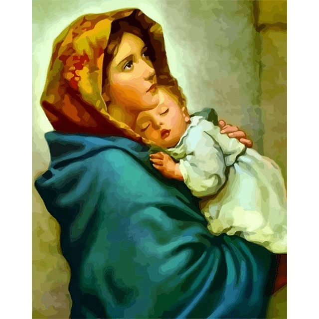 Paint By Numbers | Mother Mary and Jesus - Custom Paint By Numbers