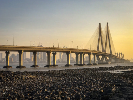 Paint By Numbers | Mumbai - Brown Bridge During Golden Hour - Custom Paint By Numbers