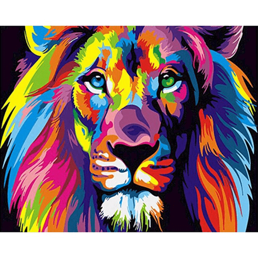 Paint By Numbers | Neon Art Lion - Custom Paint By Numbers