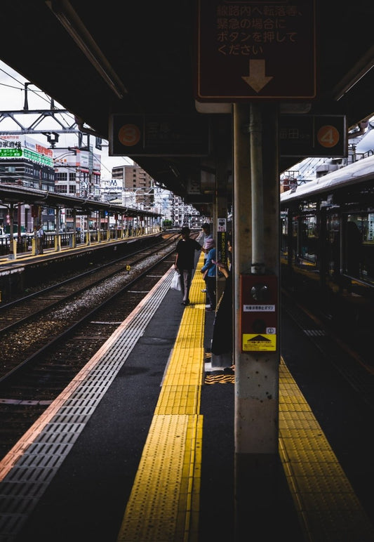 Paint By Numbers | Ōsaka - Gray And Yellow Train Station - Custom Paint By Numbers
