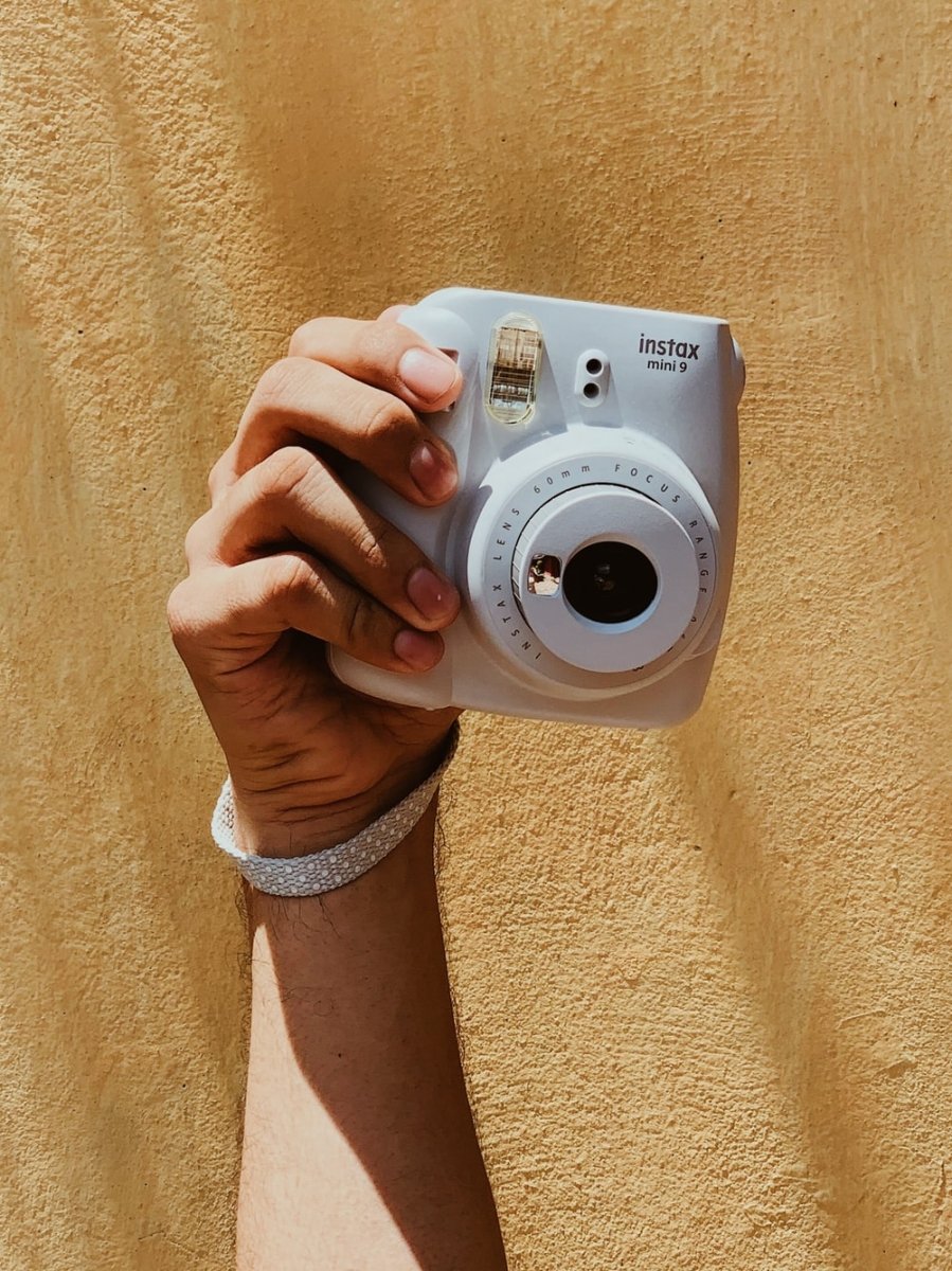Paint By Numbers | Person Holding White Canon Camera - Custom Paint By Numbers
