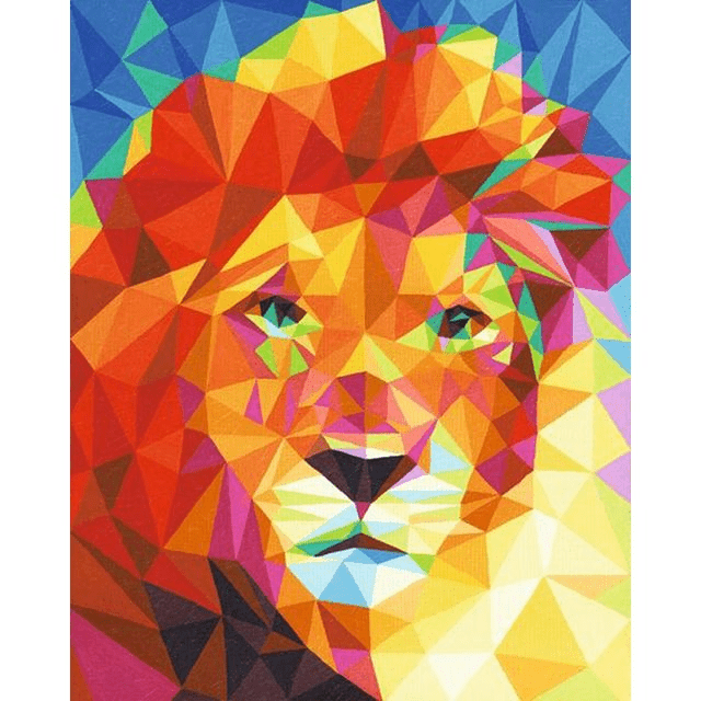 Paint By Numbers | Polygonal Art Lion - Custom Paint By Numbers