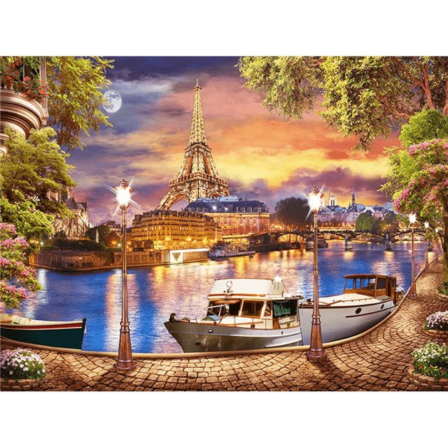 Paint By Numbers | Romantic River in Paris - Custom Paint By Numbers