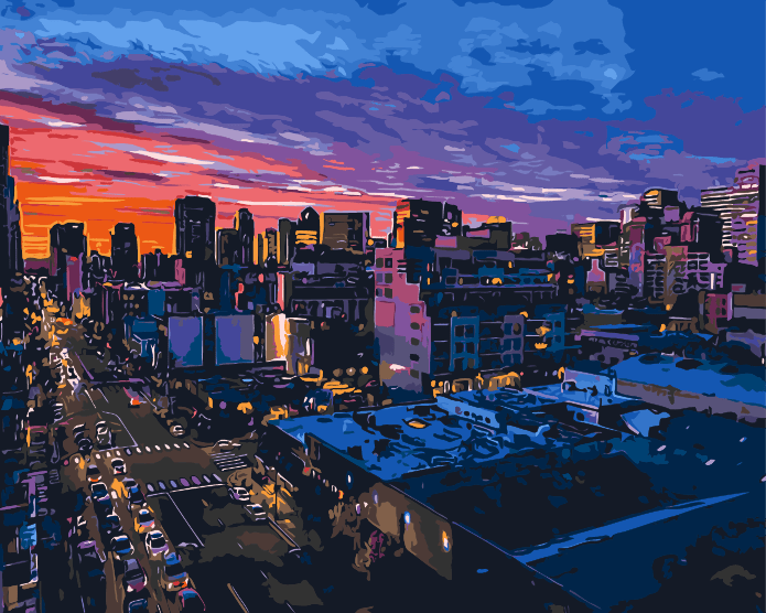 Paint By Numbers | San Diego - Lighted City At Night