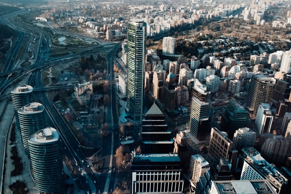Paint By Numbers | Santiago - Aerial Photo Of City Buildings] - Custom Paint By Numbers