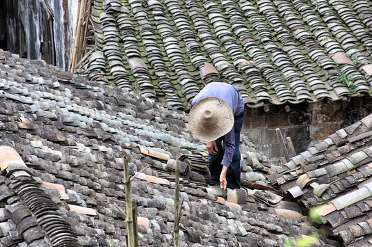 Paint By Numbers | Shangrao - Person Standing On Roof Tiles - Custom Paint By Numbers
