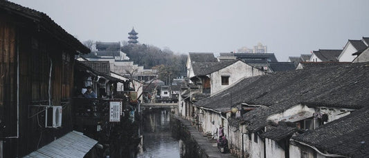 Paint By Numbers | Shaoxing - Houses Near River During Daytime - Custom Paint By Numbers