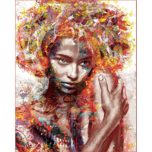 Paint By Numbers | Splash Art Woman - Custom Paint By Numbers
