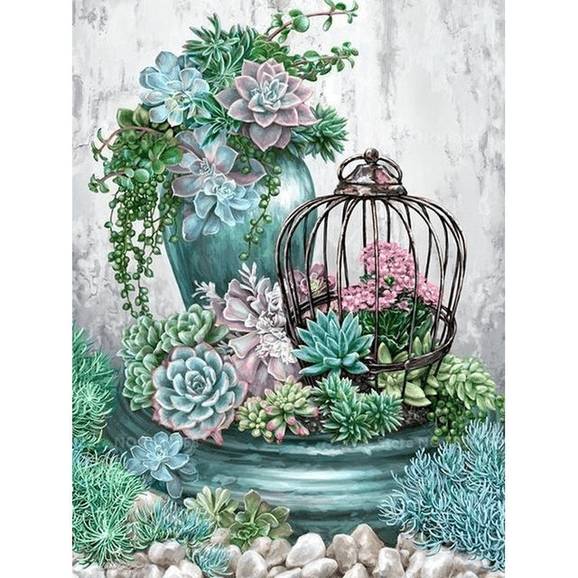 Paint By Numbers | Succulent Garden - Custom Paint By Numbers