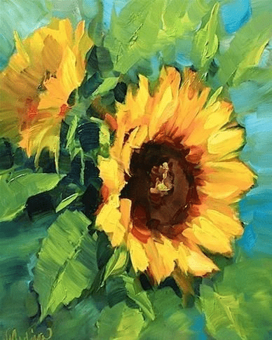 Paint By Numbers | Sunflower Abstract - Custom Paint By Numbers