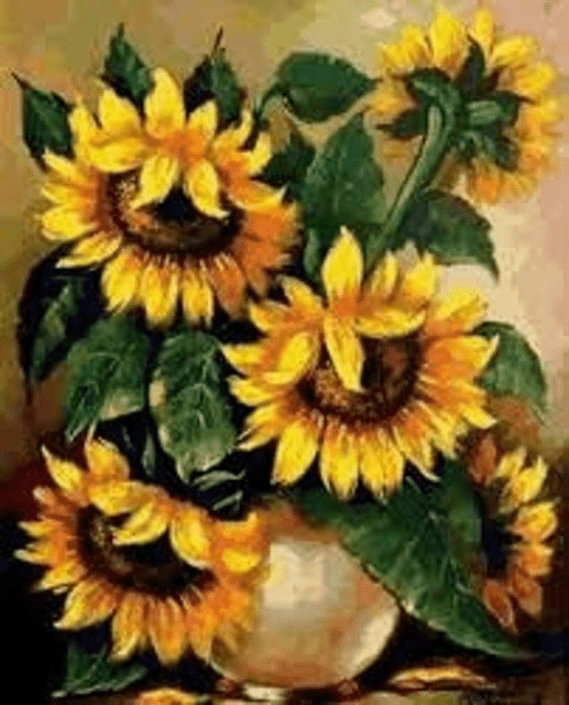 Paint By Numbers | Sunflower Vase 2 - Custom Paint By Numbers