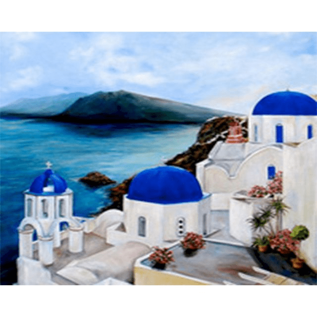 Paint By Numbers | The Oia Castle in Santorini - Custom Paint By Numbers