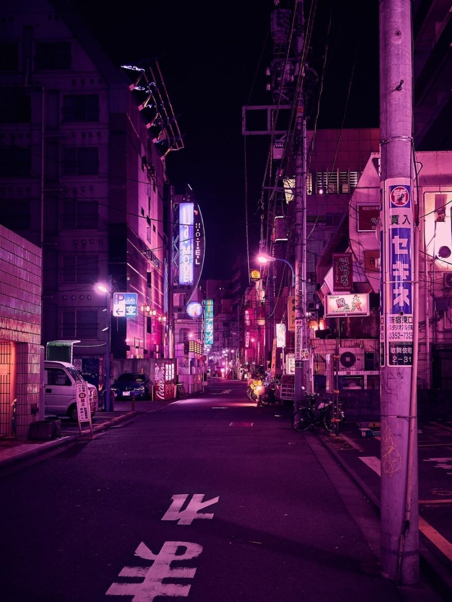 Paint By Numbers | Tokyo - Roadway Beside Commercial Buildings - Custom Paint By Numbers