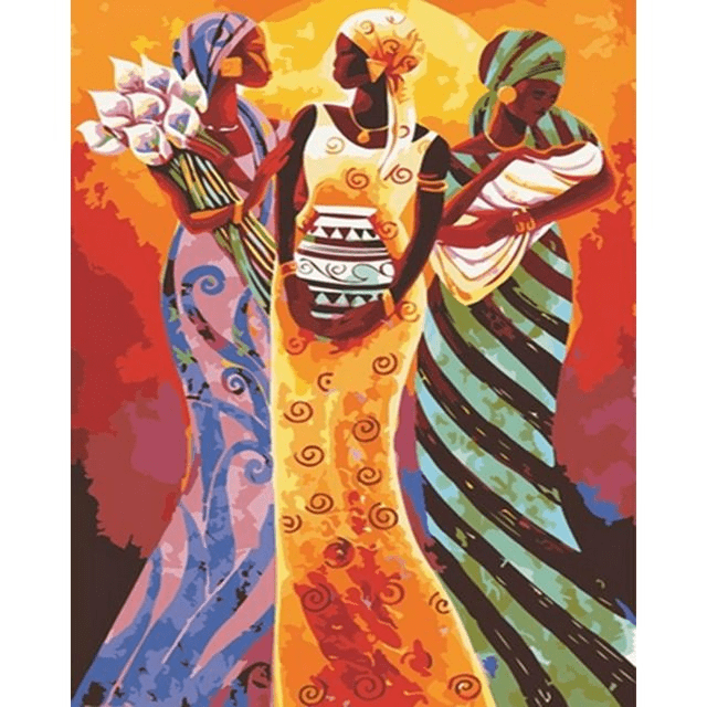 Paint By Numbers | Trio African Women - Custom Paint By Numbers