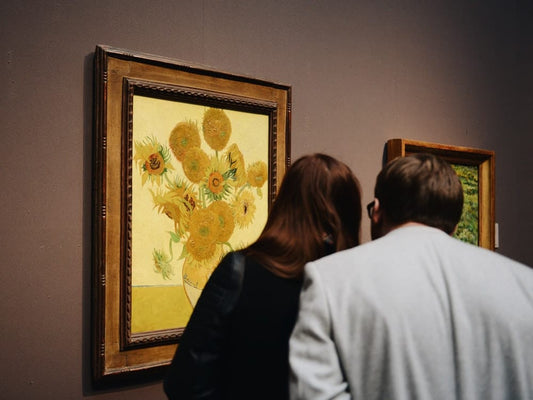 Paint By Numbers | Vincent Van Gogh - Man And Woman Standing Near Sunflower Painting - Custom Paint By Numbers