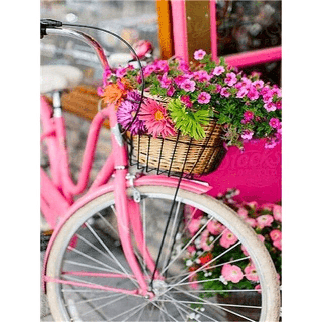 Paint By Numbers | Vintage Bike with Flowers - Custom Paint By Numbers