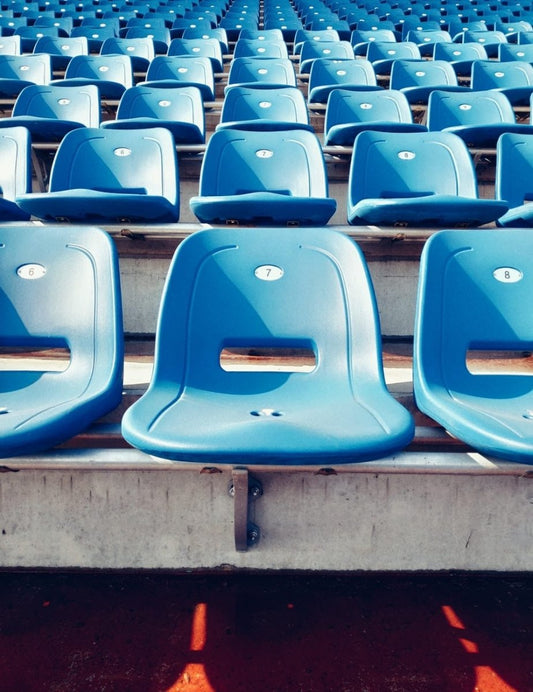 Paint By Numbers | Yangzhou - Blue Plastic Chairs At Stadium - Custom Paint By Numbers
