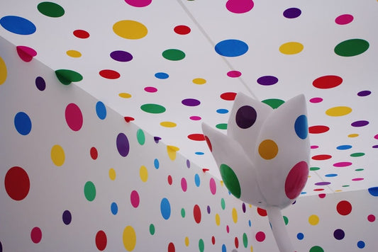 Paint By Numbers | Yayoi Kusama - White And Multicolored Flower Decor - Custom Paint By Numbers