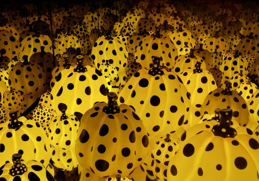 Paint By Numbers | Yayoi Kusama - Yellow-And-Black Olak-Dot Pumpkins - Custom Paint By Numbers