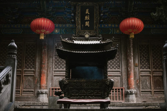 Paint By Numbers | Zhengzhou - Black And Brown Fireplace With Red Lantern - Custom Paint By Numbers
