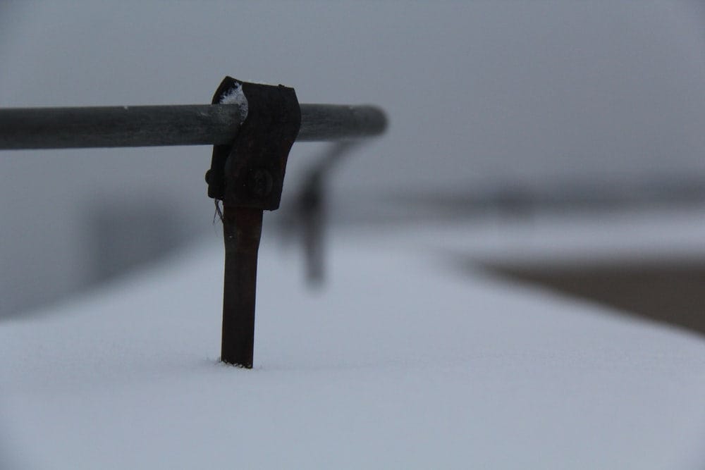 Paint By Numbers | Zhengzhou - Black Metal Pipe On Snow Covered Ground - Custom Paint By Numbers
