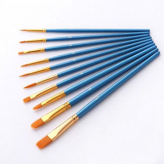 Set of 10 Paint Brushes - Custom Paint By Numbers
