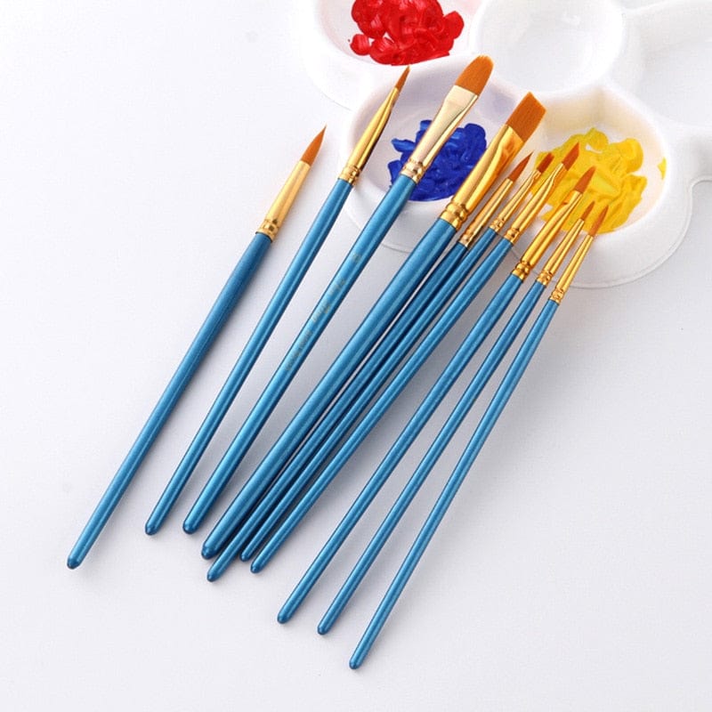 Set of 10 Paint Brushes - Custom Paint By Numbers