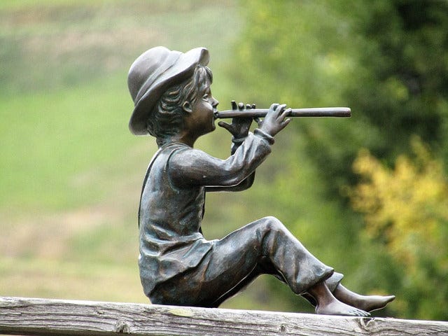 Statuette Flutist A Cowherd Boy Paint By Number Kit - Custom Paint By Numbers