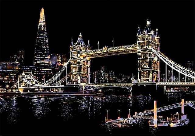 Tower Bridge London | Scratch Art Kit - Custom Paint By Numbers